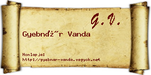 Gyebnár Vanda névjegykártya